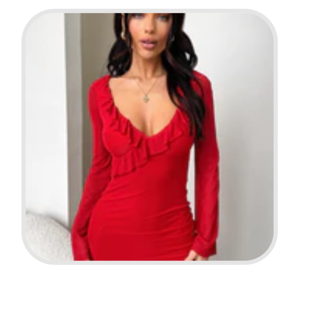 Red mini dress